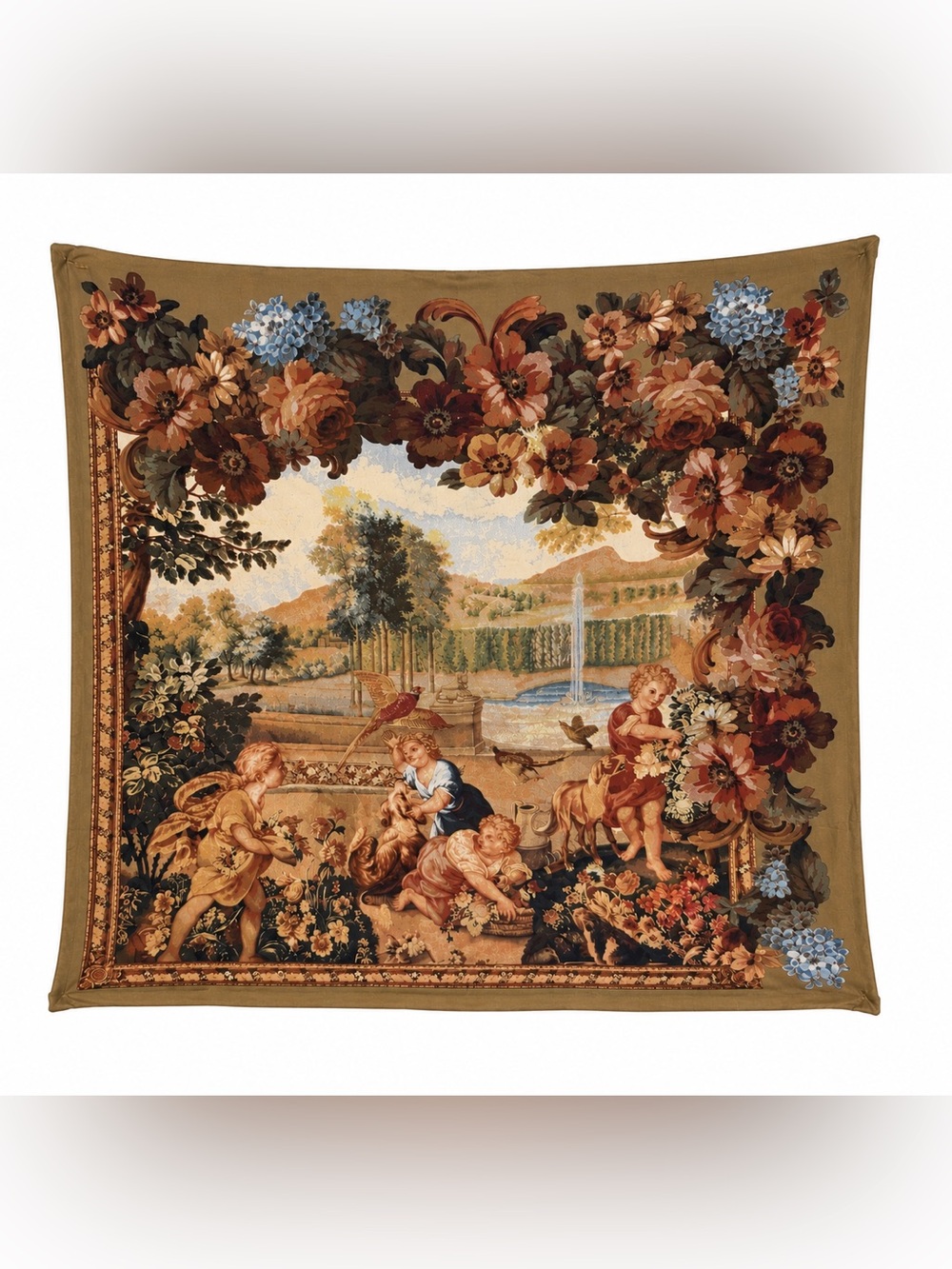 Vintage Floral Landscape Tapestry Wall Hanging/Scarf